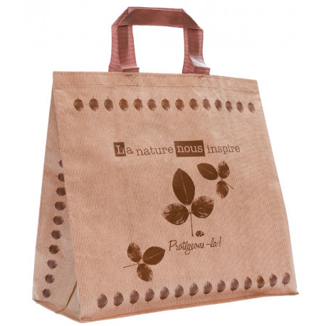 SAC CABAS PP TISSE 110GRS/M2 LA NATURE 40+20x40cm