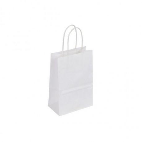 Sac kraft blanc poignées torsadées 22 x 10 x 31 cm