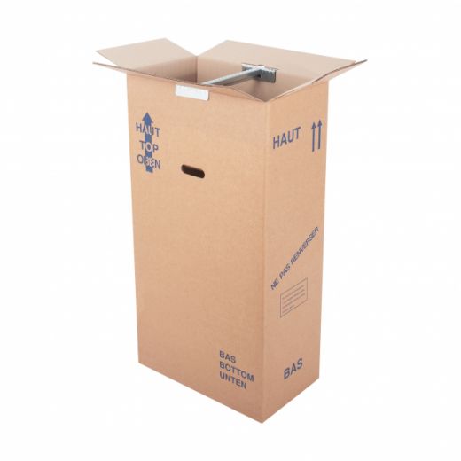 Carton penderie avec porte cintres 50 x 30 x 100 cm - lot de 2 caisses