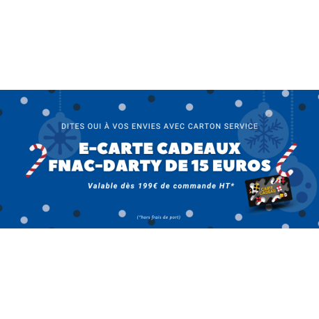 E-Carte cadeau Fnac/Darty 15€ - envoi par mail en fin d opération