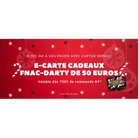 E-Carte cadeau Fnac/Darty 50€ - envoi par mail en fin d'opération