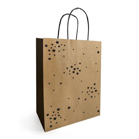 Sac kraft poignées torsadées Noella brun - 23 x 12 x 30 cm